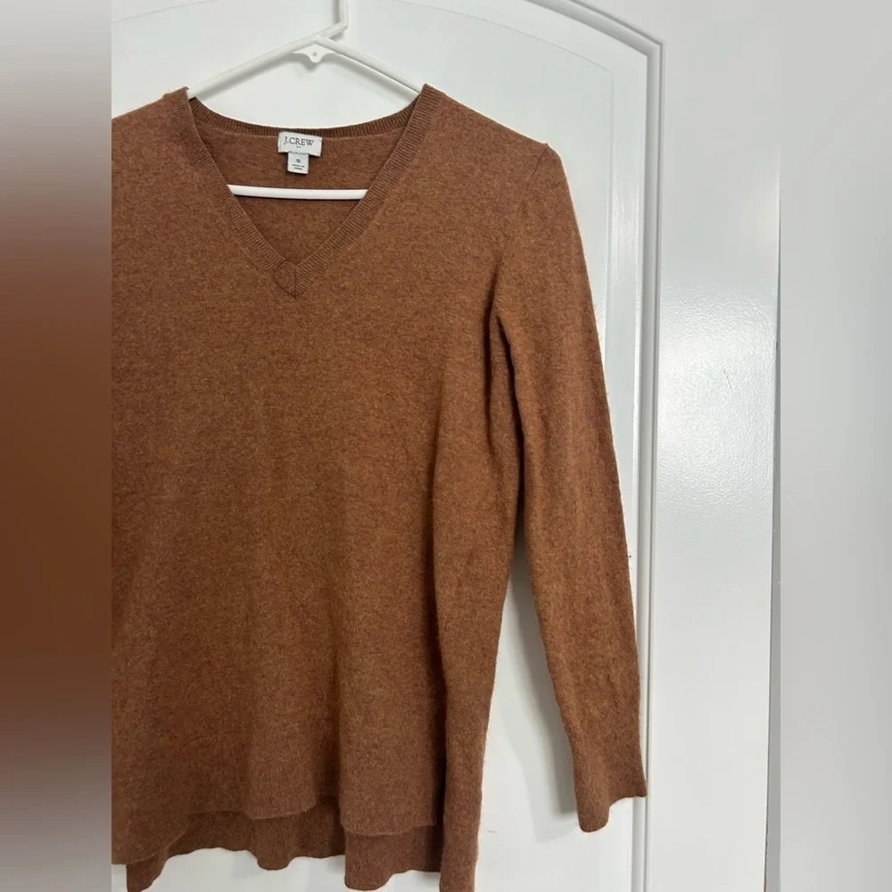 J. Crew Wool-Blend V-Neck Tunic Sweater size small fall preppy cozy